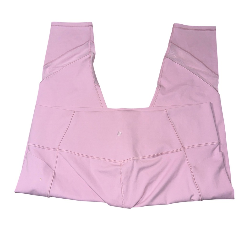 Athleta Salutation Stash Mesh Tight 3X Pink High Rise Leggings Pocket Mesh 7/8